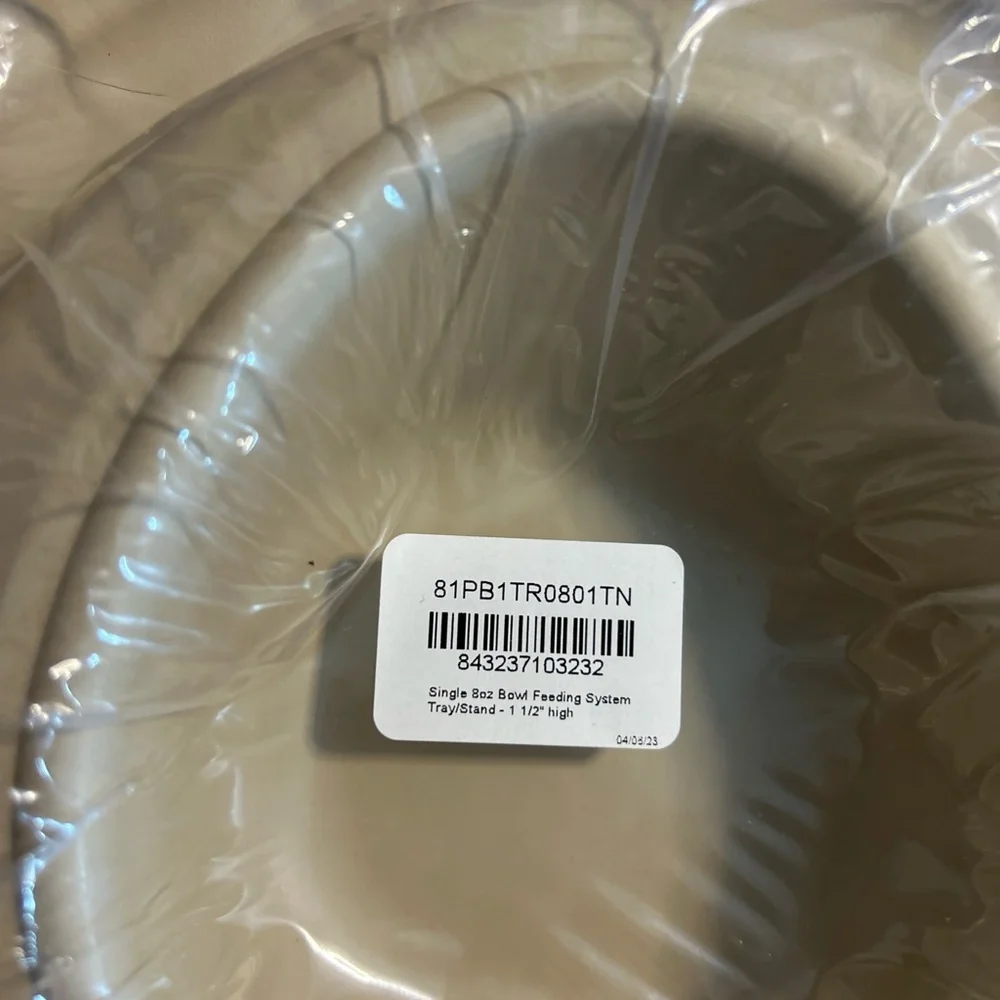 WeatherTech Small Low Pet Feeding Bowl And Mat Tan And BPA free Plastic 8 Oz